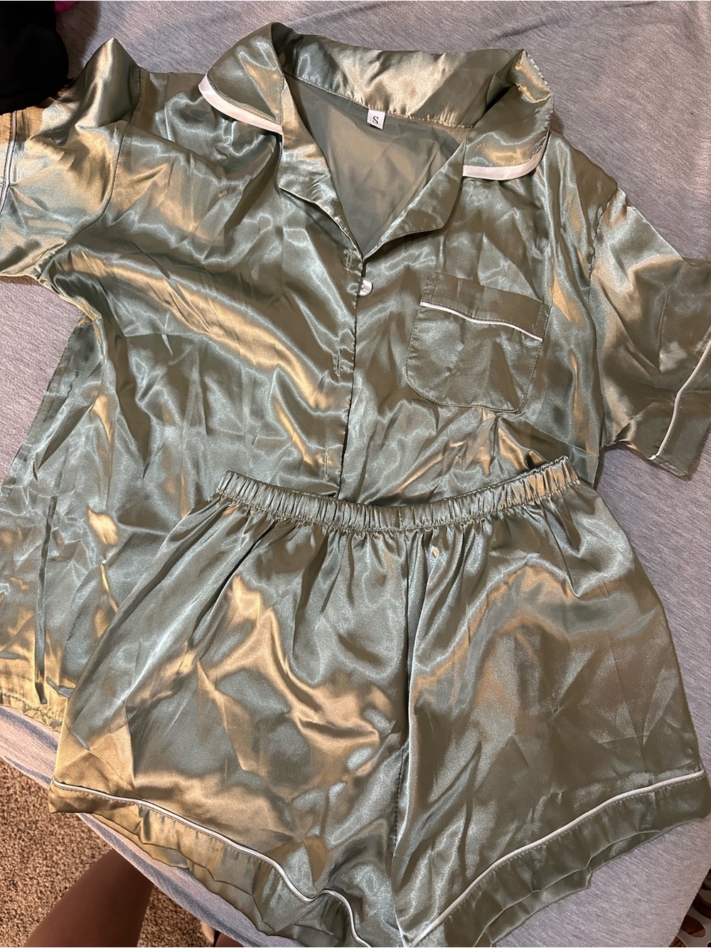 Silky Sage Green Short Pajama Set - Women's Sleepwear